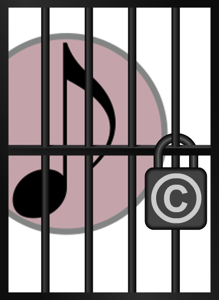 A musical note, in copyright jail