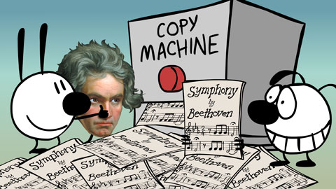 Mimi, Eunice and Beethoven make many copies