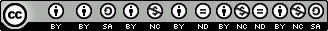 Creative Commons licenses arranged all in a row.